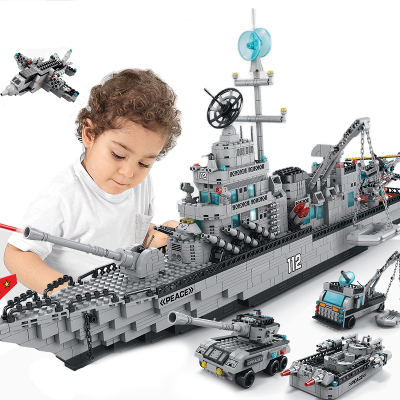 1560Pcs 6in1 Warship Model Building Blocks Military ..
